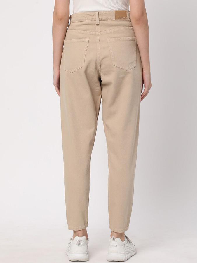 R&B Women Khaki Mom Fit Mid-Rise Jeans
