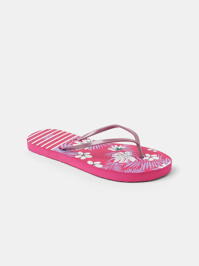 R&B Women Fuchsia Flip Flops image number 2