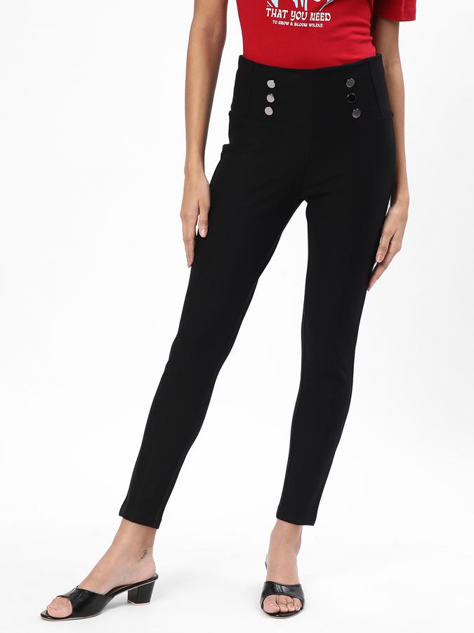 R&B Women's Ponte Pants With Button Details