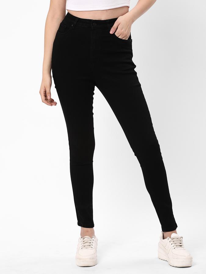 Women Stretch Denim Skinny Fit High Rise Solid Jeans