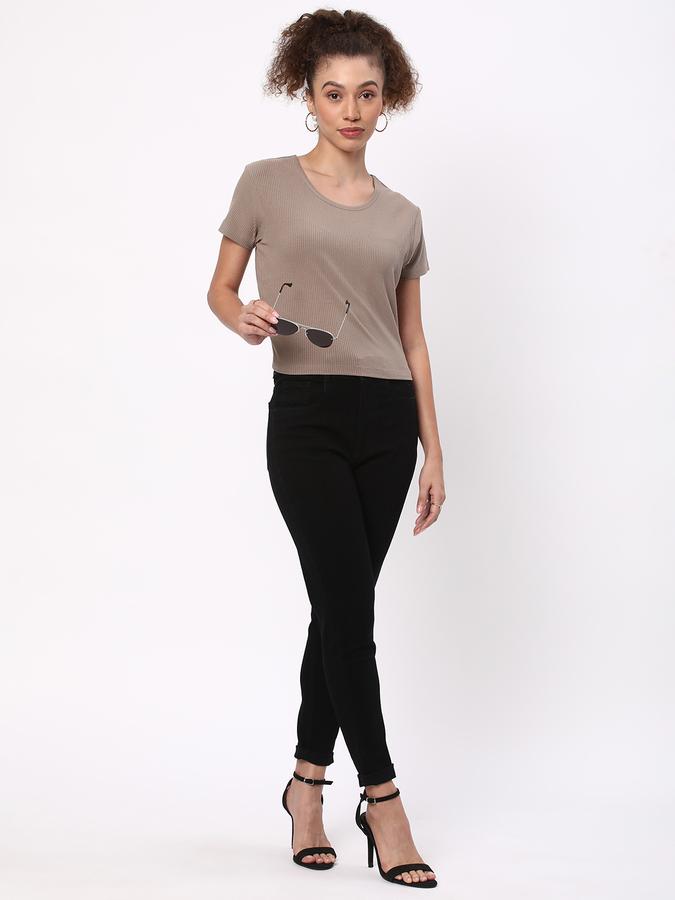 R&B Women Ribbed Round-Neck Top image number 1