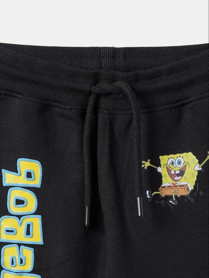 R&B Black Graphic Relaxed Fit Boys Track Pant