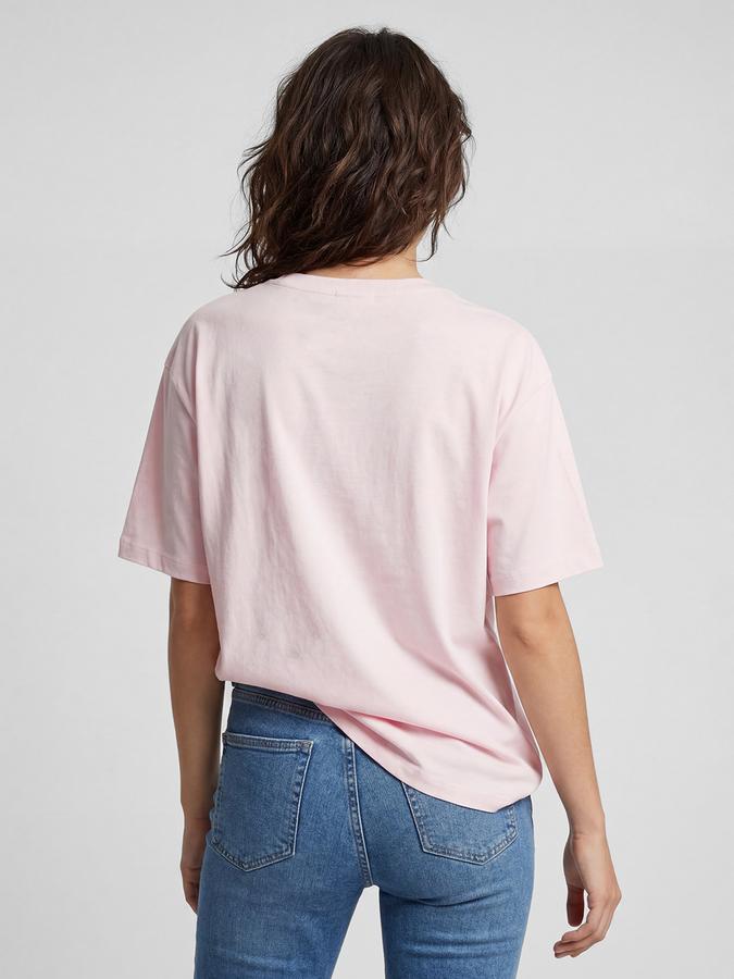 R&B Pink Graphic Print Women Round Neck Regular Fit Short Sleeves T-Shirt 