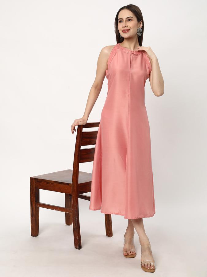 Women Polyester Embroidered A-Line Ethnic Dress