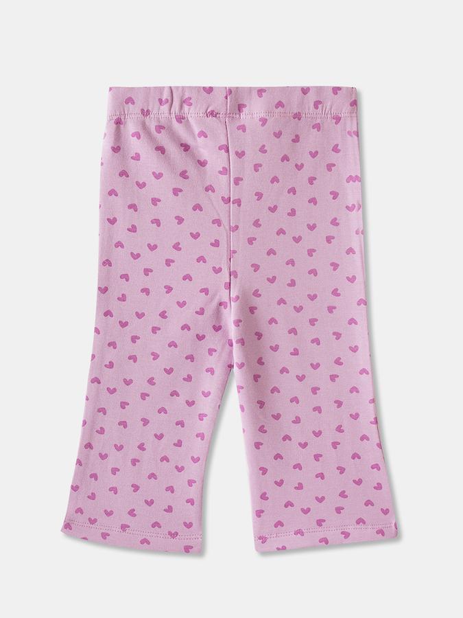 Girls Cotton Blend Skinny Fit Elastic Waist Printed Leggings