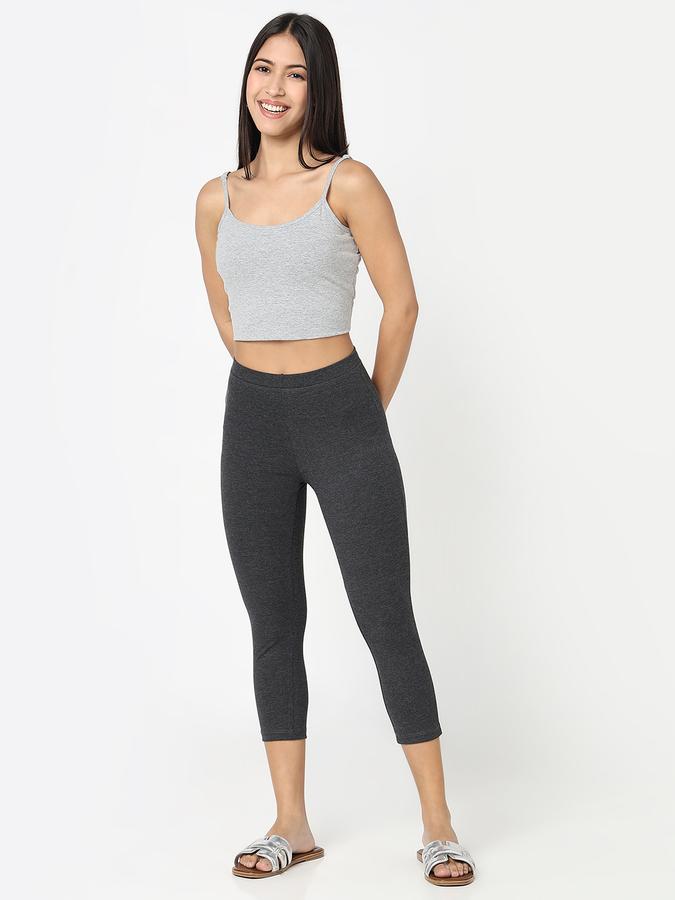 Women Cotton Skinny Fit High Rise Solid Tights