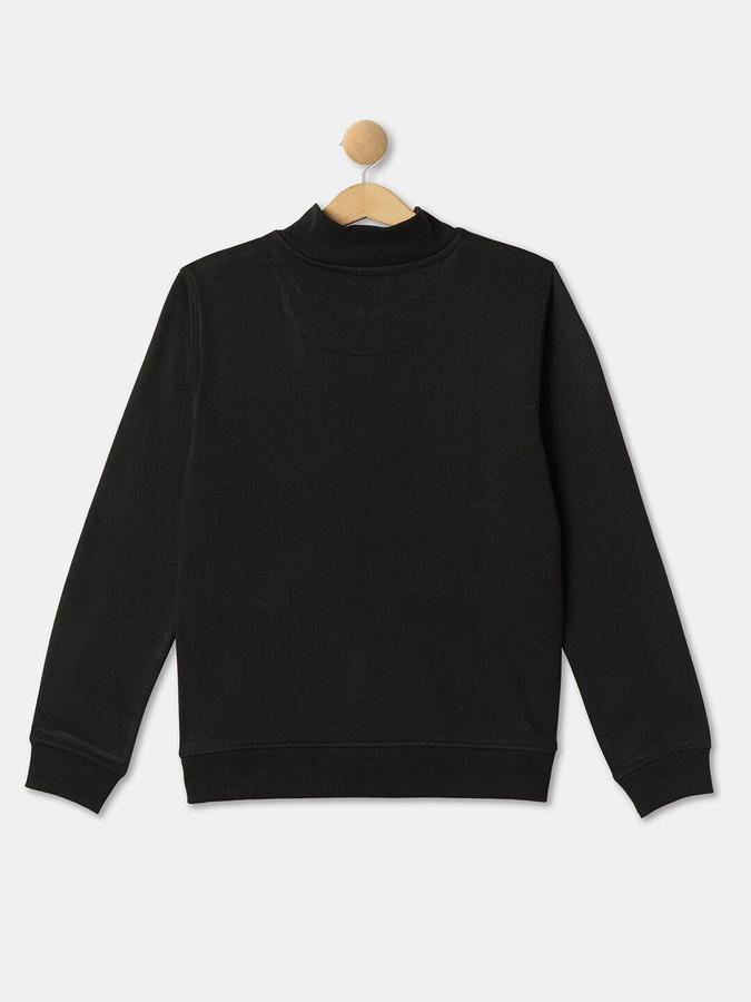 Boys Cotton Regular Fit Zip Neck Colour Block Sweatshirt