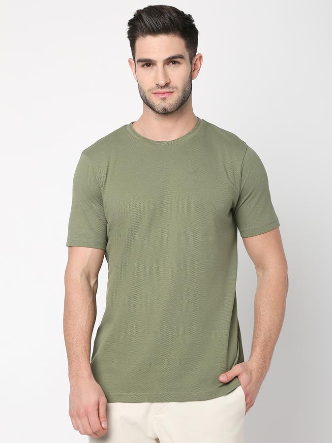 Men Patterned Regular Fit Crew-Neck T-Shirt data-index=