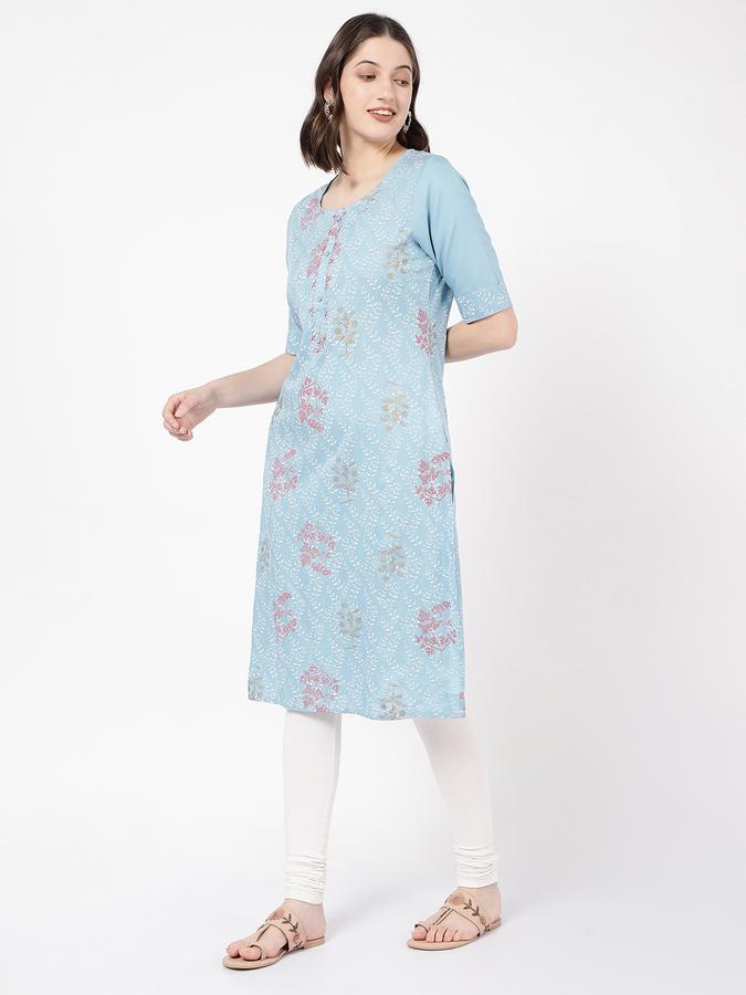 Women Floral Print Straight Kurta image number 1