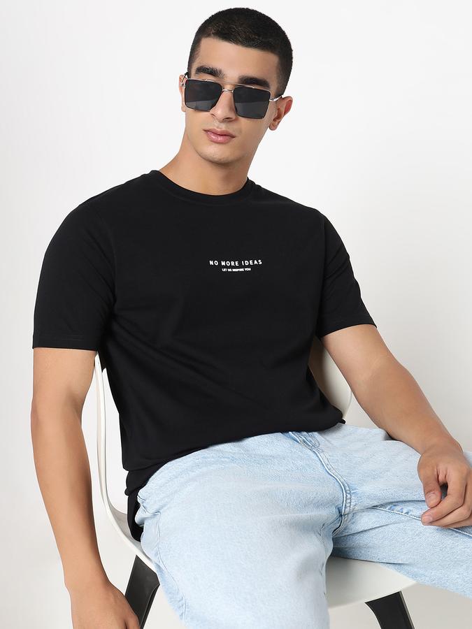 R&B Men's Black Printed T-Shirt