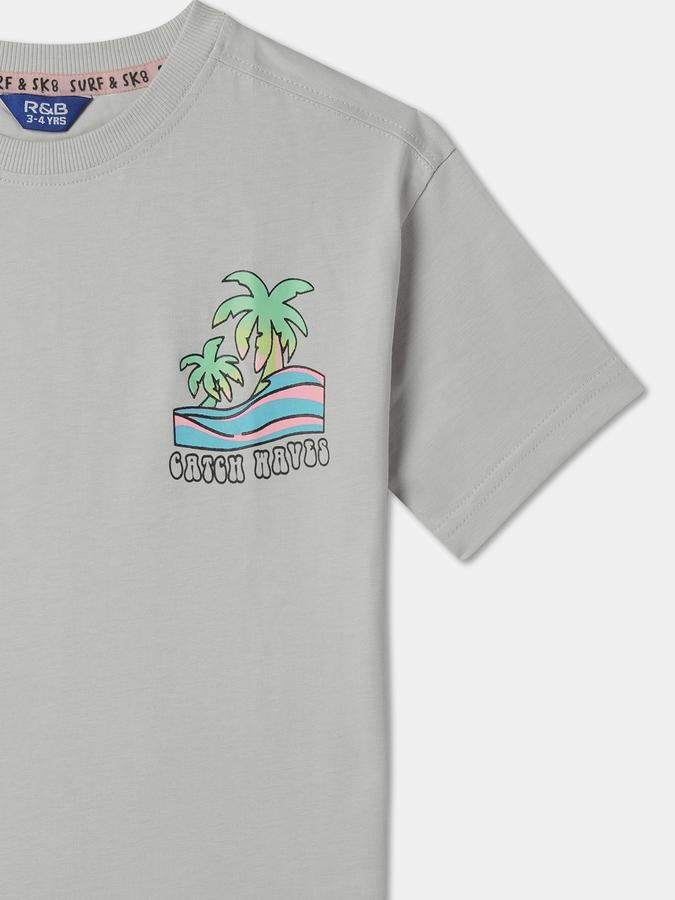 Boys Graphic Print Regular Fit Round-Neck T-Shirt image number 2