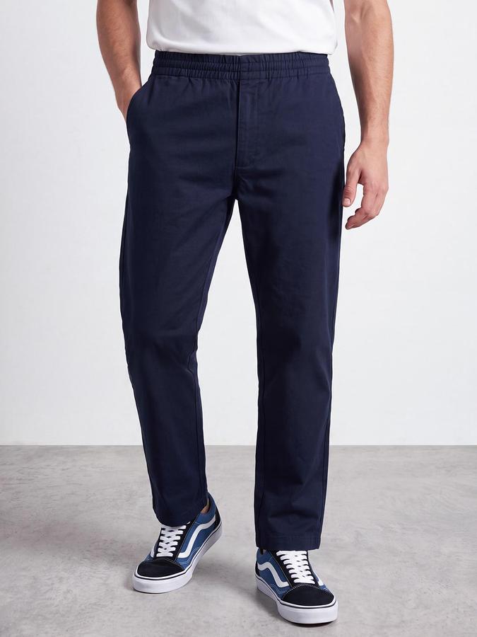 R&B Men Navy Blue Mid Rise Regular Fit Regular Trousers