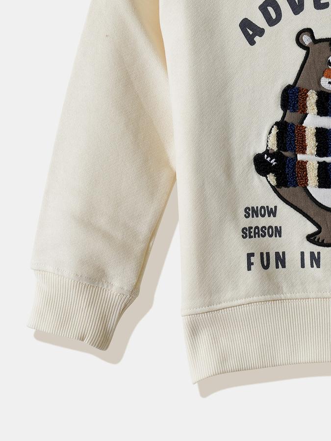 Boys Cotton Relaxed Fit Hooded Graphic Applique Hoodie