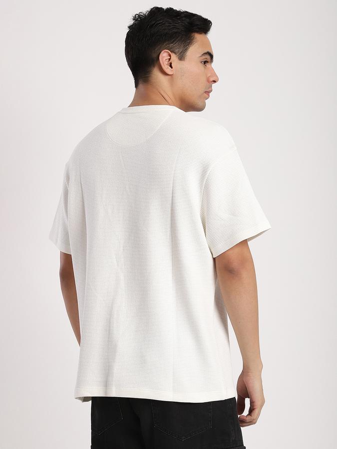 Men Cotton Loose Fit Crew Neck Typographic T-shirt