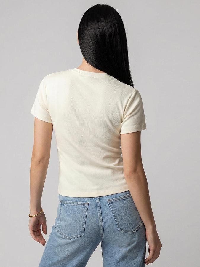 R&B Yellow Solid Women Fitted Top 