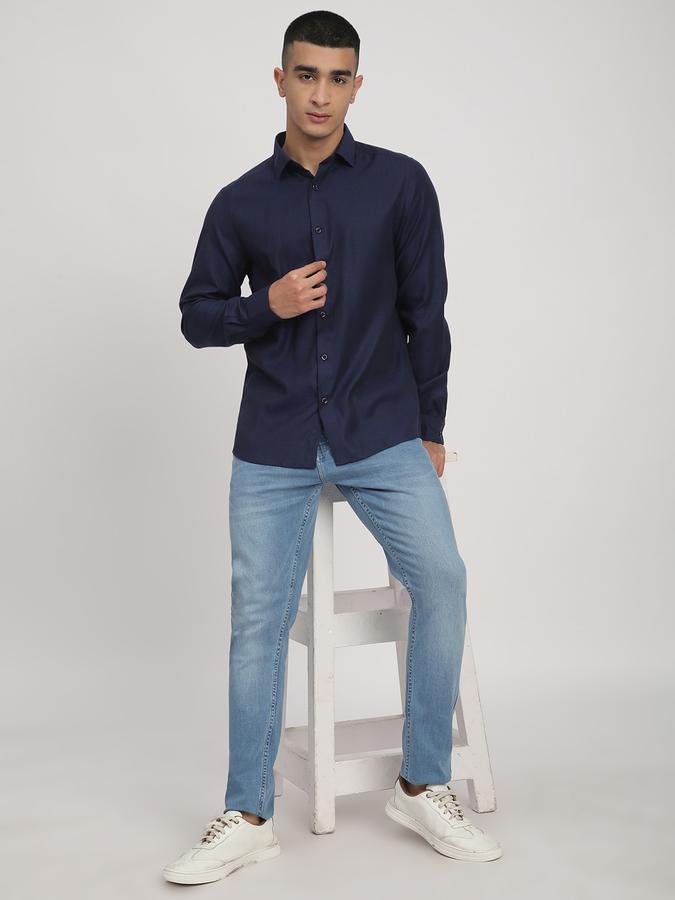 Men Cotton Slim Fit Mid Rise Clean Look Jeans