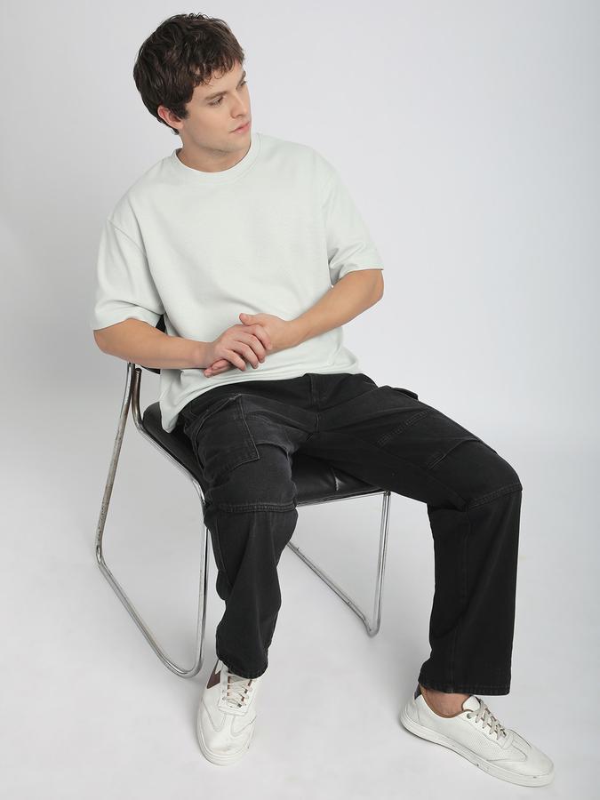 Men Polycotton Loose Fit Crew Neck Solid T-shirt