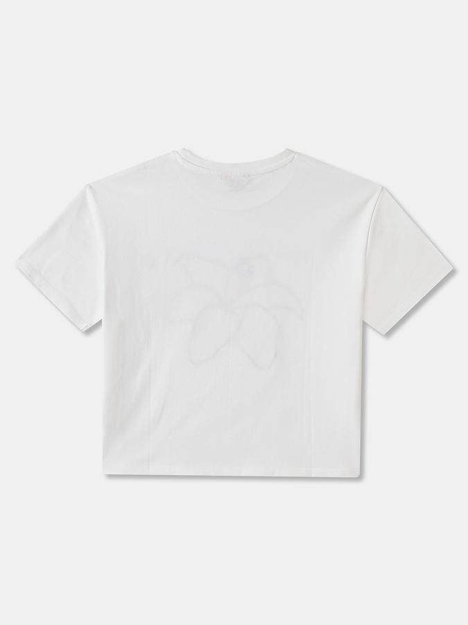 Girls Cotton Regular Fit Crew Neck Graphic T-shirt