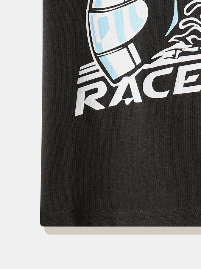 Boys Cotton Regular Fit Crew Neck Graphic T-shirt