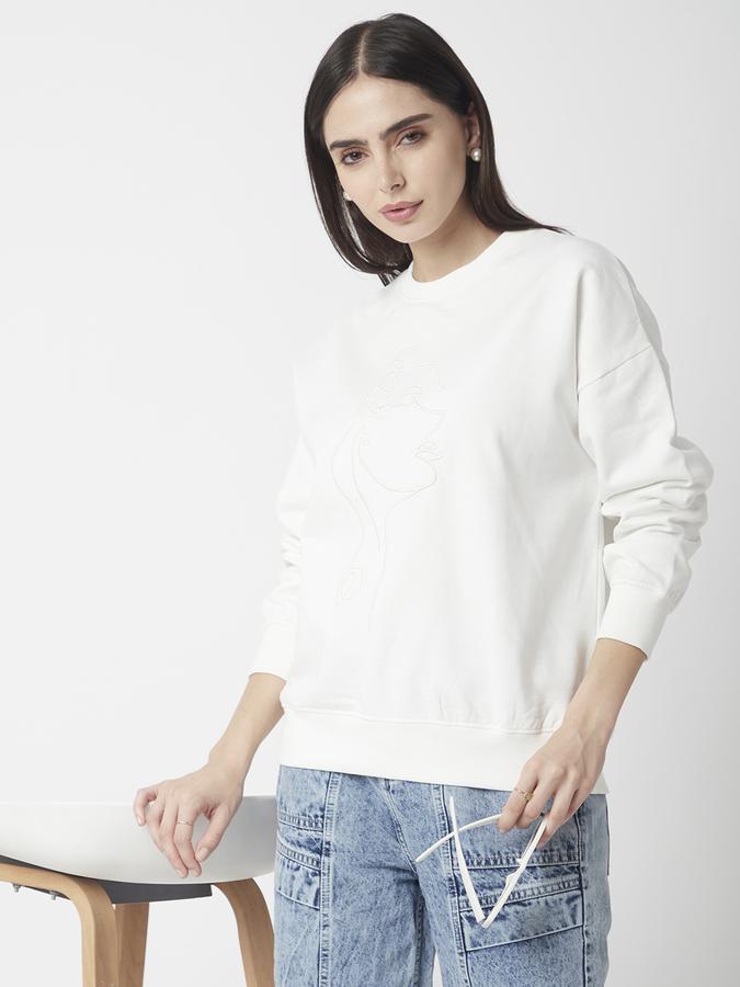 Full Sleeve Solid Women Sweatshirt