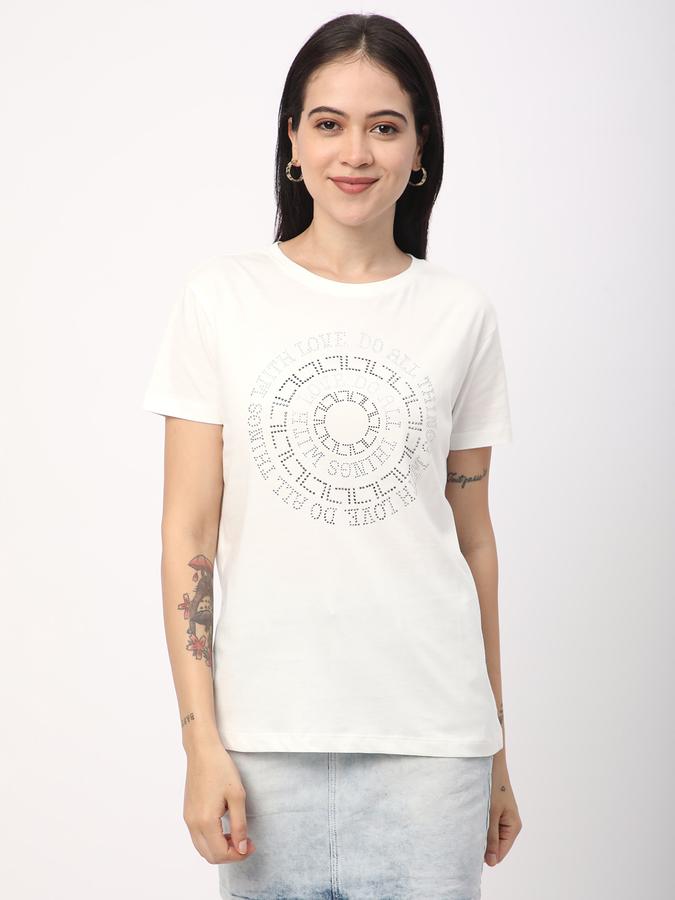 R&B Women Ivory Typography T-Shirt