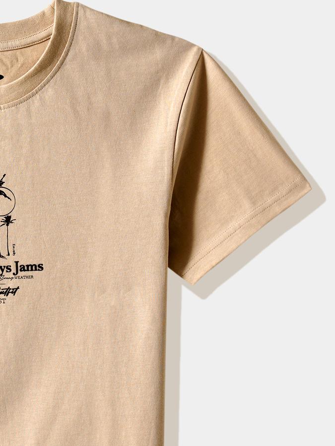 Boys Cotton Regular Fit Crew Neck Graphic T-shirt