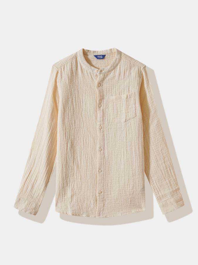 Boys Cotton Regular Fit Long Sleeve Solid Shirt