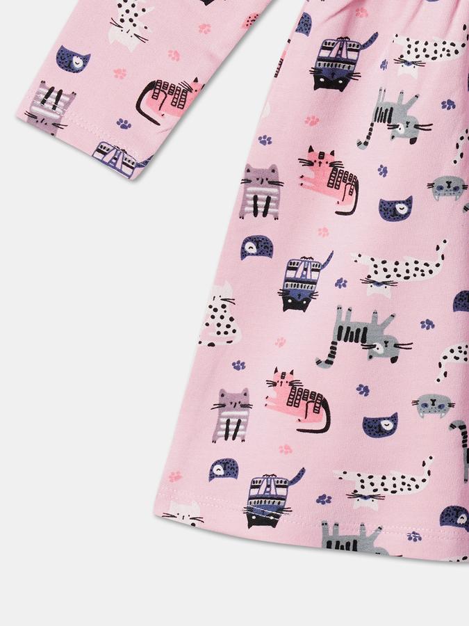Girls Graphic Print A-Line Dress image number 3