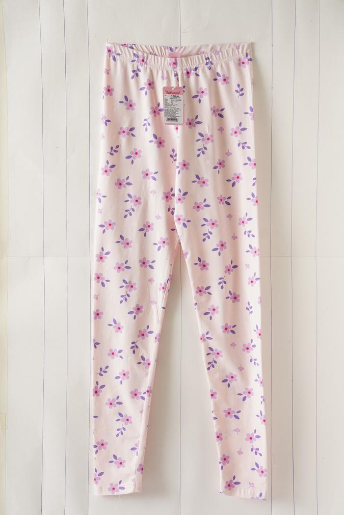 Girls Cotton Skinny Fit Elastic Waist Printed Leggings