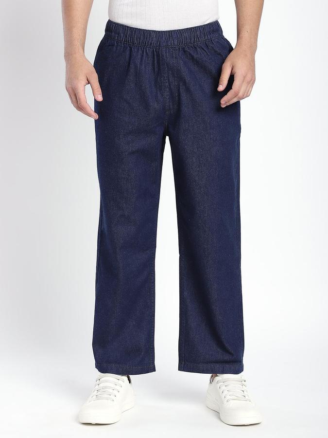 R&B Men Blue Pure Cotton Relaxed Fit Mid Rise Jeans