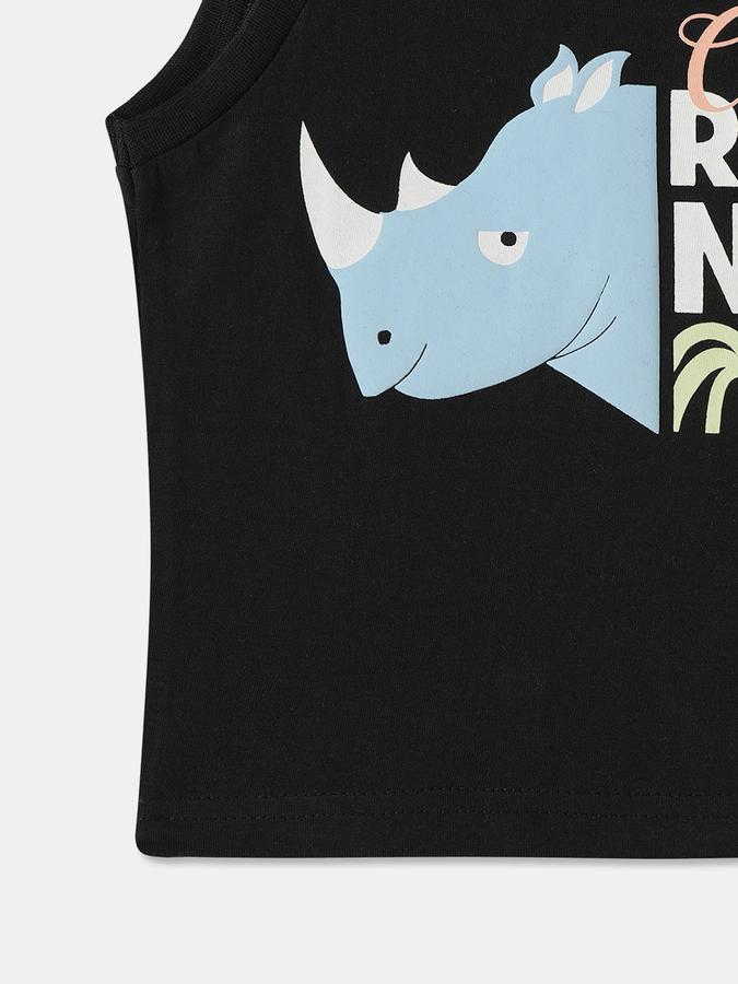 R&B Baby Boys Graphic Print Pure Cotton Regular T Shirt  image number 3