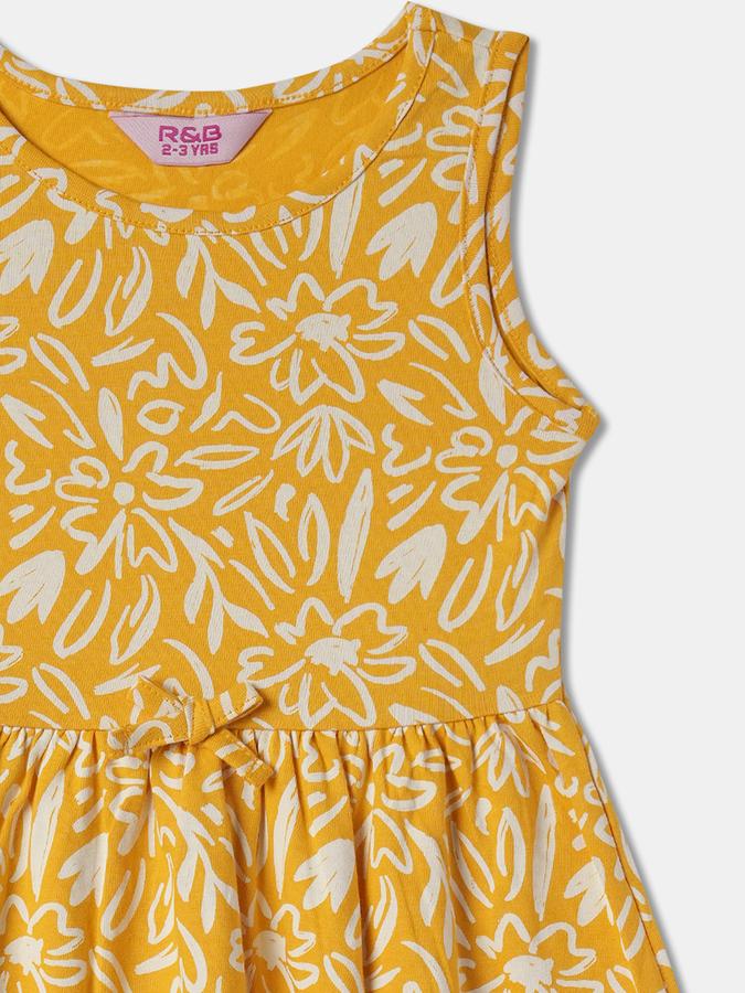 Girls Floral Print Fit & Flare Dress image number 2