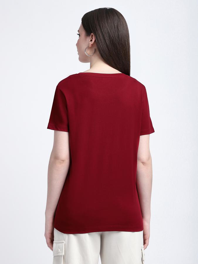 Women Cotton Regular Fit Crew Neck Slogan T-shirt