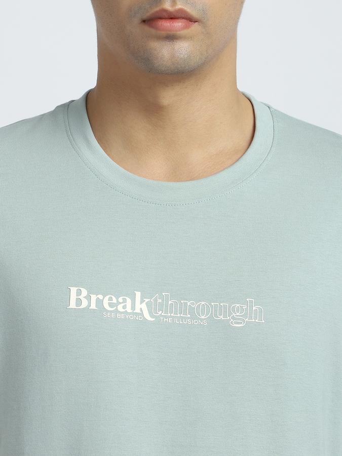 Men Cotton Relaxed Fit Crew Neck Graphic T-shirt