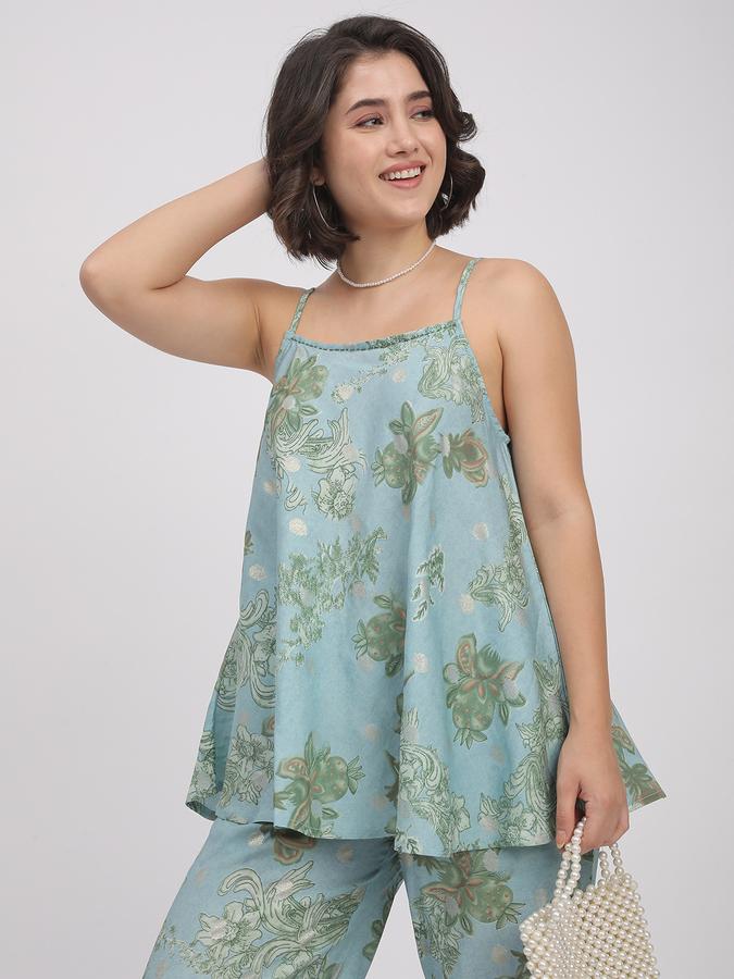 Women Polyester Printed Kurta And Palazzos Set