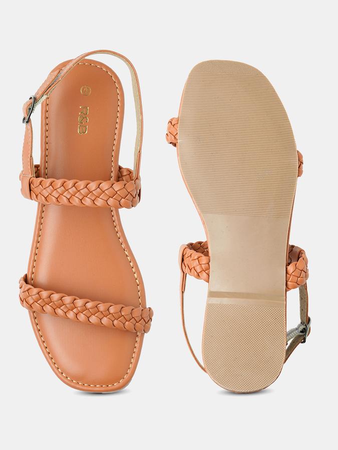 R&B Women Tan Flat Sandals image number 3