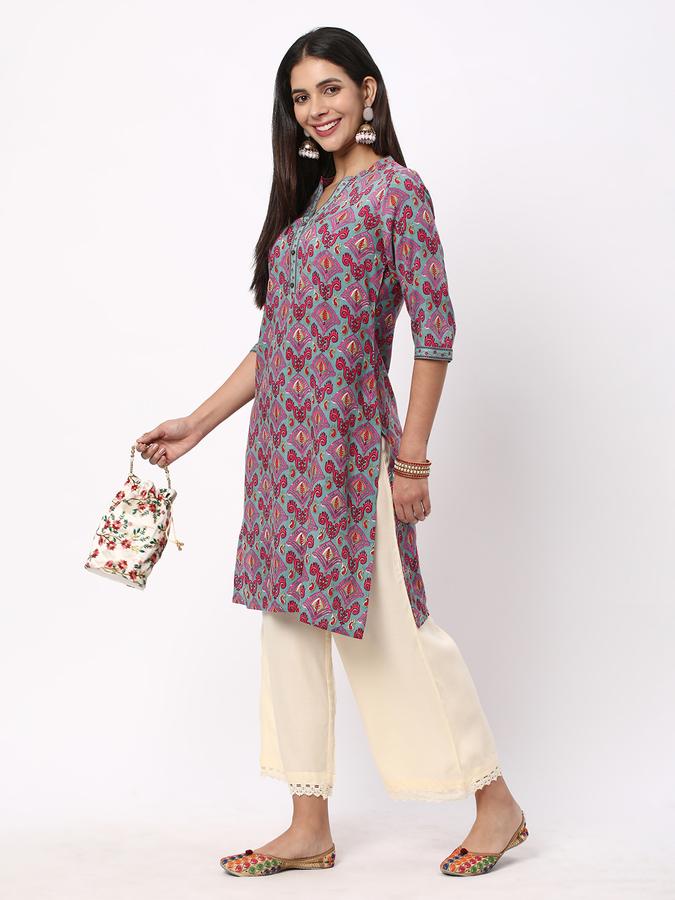 Women Printed Straight Kurta image number 1