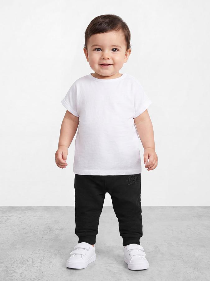 R&B Boy Black Printed Regular Fit Jogger