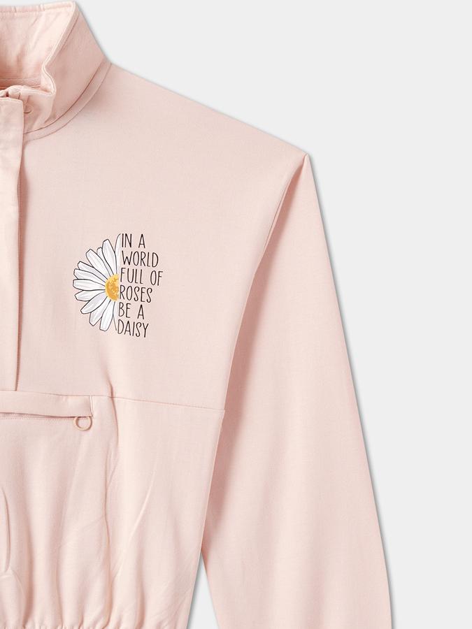 R&B Girls' White Printed Sweatshirt