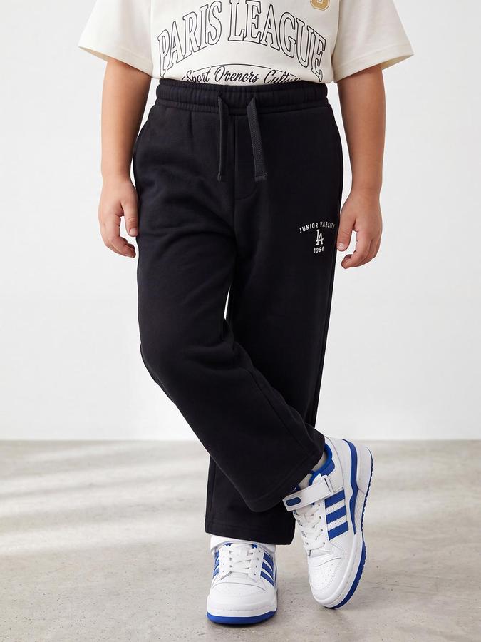 R&B Boys Navy Blue Graphic Print Straight Fit Pure Cotton Pant 