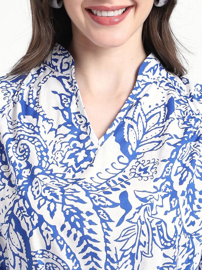 Women Cotton Fit and Flare Mini Floral Dress