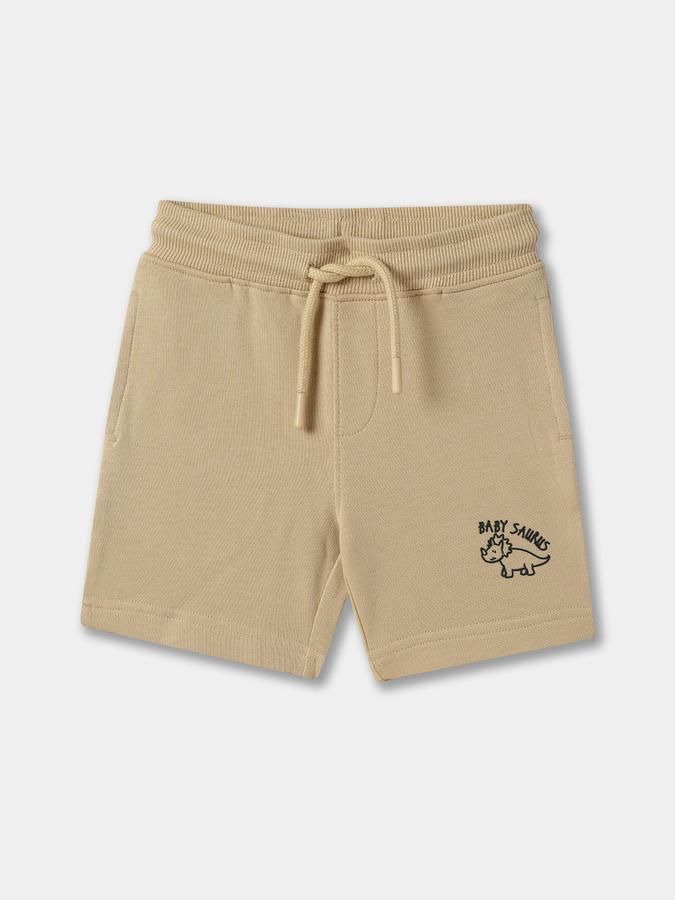 Boys Cotton Relaxed Fit Drawstring Waist Clean Hem Shorts