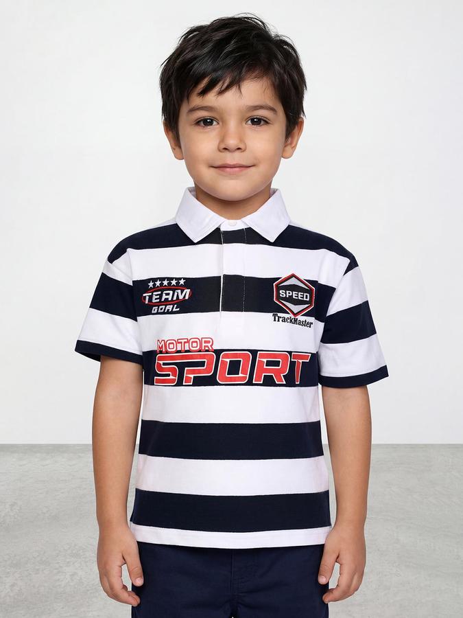 R&B Multi Boys Striped Short Sleeves Tshirt