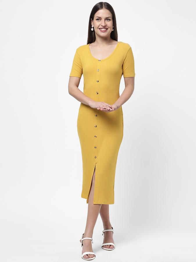 R&B Women's Front Button Rib Dress
