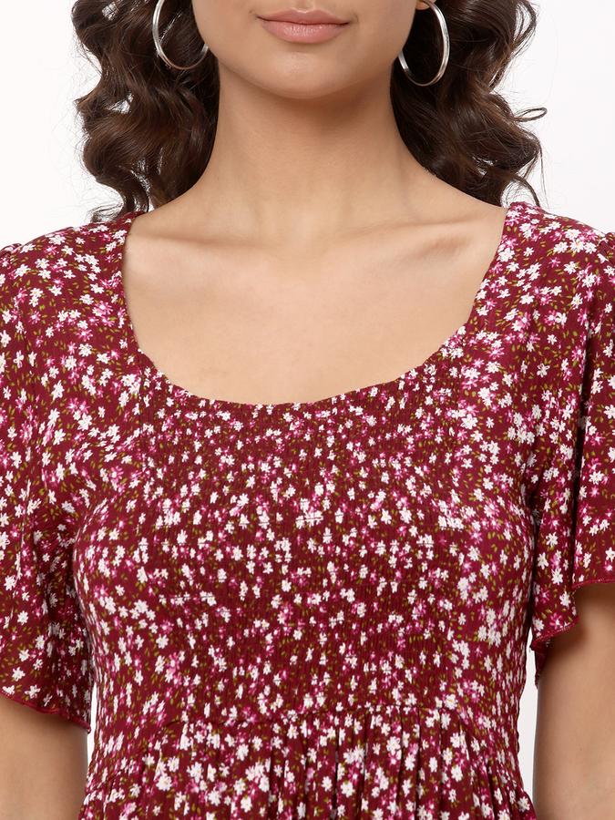 Women Floral Print A-Line Dress image number 3