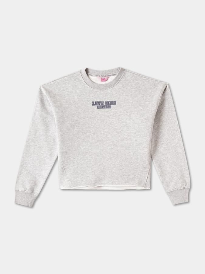 Girls Cotton Blend Graphic Sweatshirt And Jogger Set