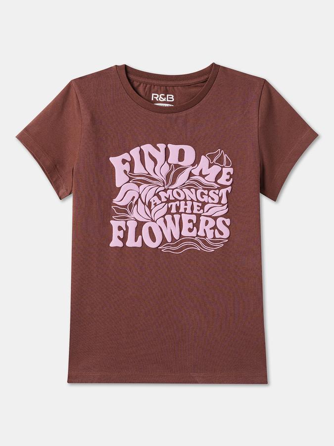 Girls Graphic Print Pure Cotton Regular T Shirt