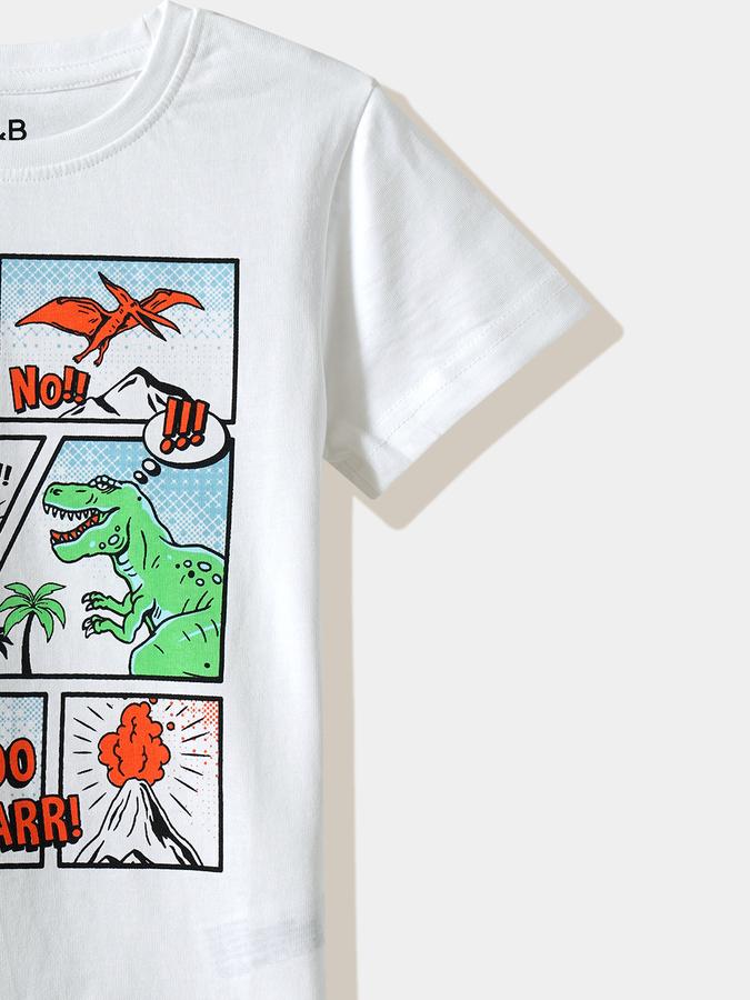 Boys Cotton Regular Fit Crew Neck Graphic T-shirt