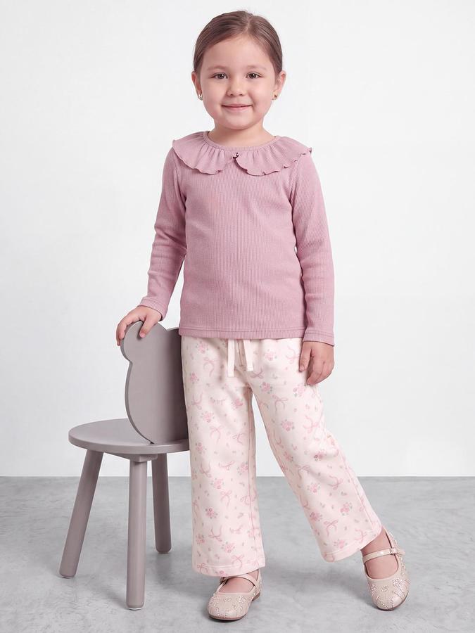 R&B Girls Ivory Floral Printed Pants