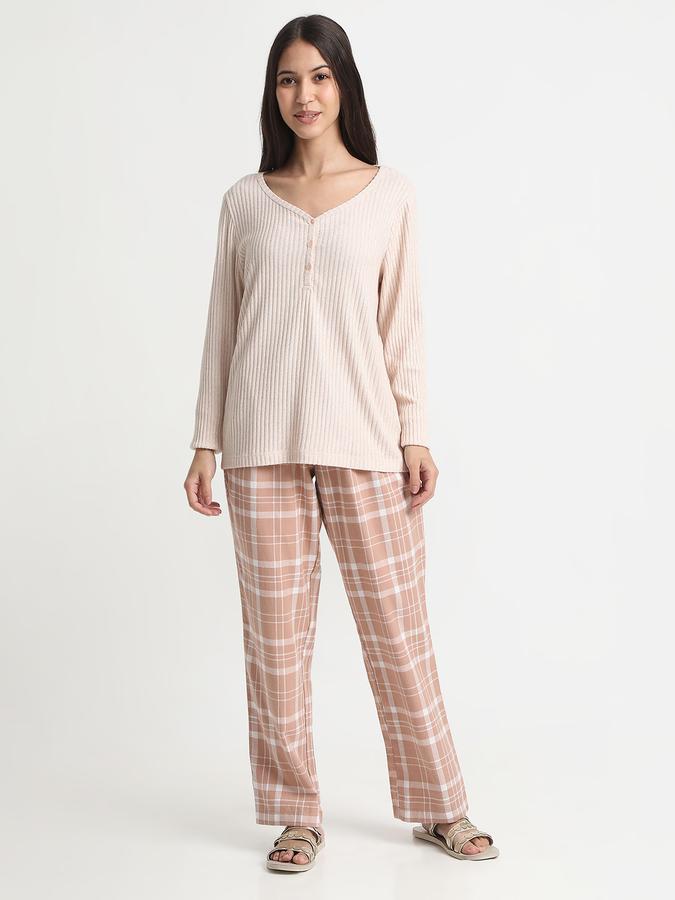 Women Flannel Relaxed Fit Drawstring Plaid Pajama Pants